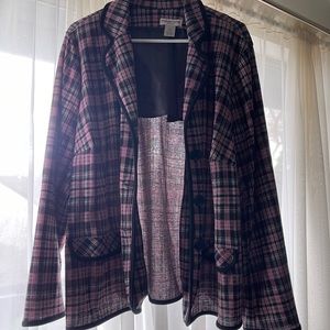 Lightweight linen plaid blazer